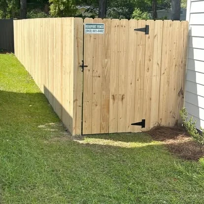 Wood privacy fence and gate